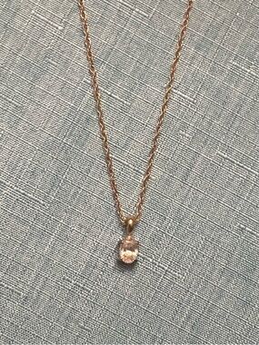 1/20 14k gold filled necklace with oval CZ solitaire